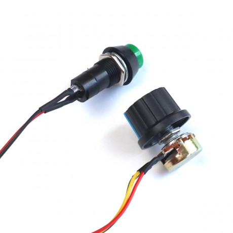 Регулятор оборотов ШИМ 30А, 6-60В в пластиковом корпусе с дисплеем, выносным регулятором и кнопкой включения