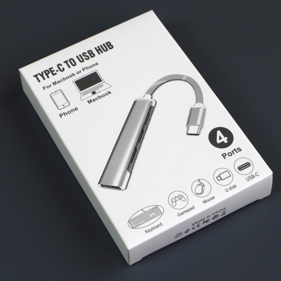 USB type-c хаб на 4 порта минимализм купить в Москве