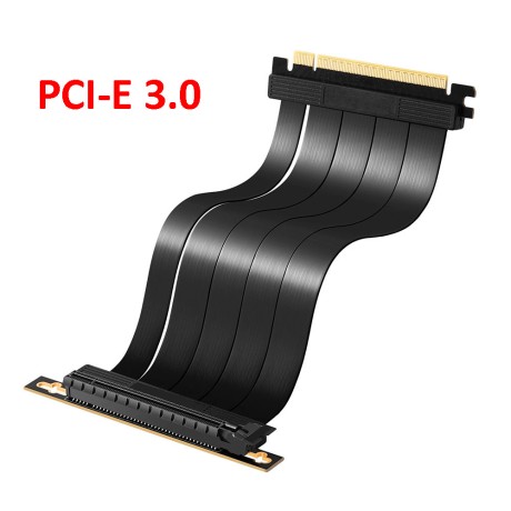 Райзер PCIE 3.0 x16 x16 на шлейфе гибкий черный