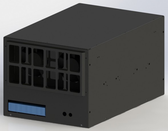 Корпус Cryptone продувной серый с пылевым фильтром на 6, 8, 13 и 15 видеокарт 