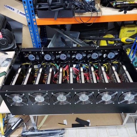 Корпус Cryptone продувной серый с пылевым фильтром на 6, 8, 13 и 15 видеокарт 