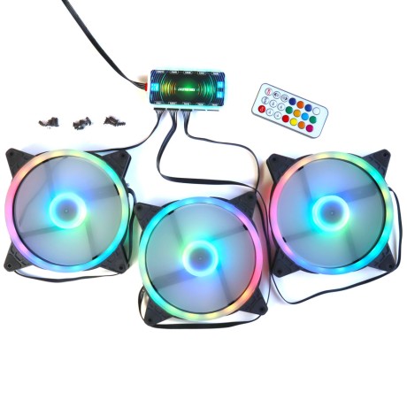 Вентиляторы ARGB 140 мм управляемые c подсветкой черные
