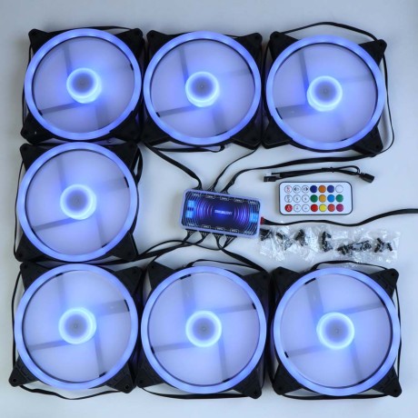 Вентиляторы ARGB 140 мм управляемые c подсветкой черные