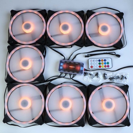 Вентиляторы ARGB 140 мм управляемые c подсветкой черные