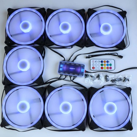Вентиляторы ARGB 140 мм управляемые c подсветкой черные