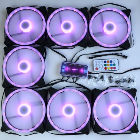Вентиляторы ARGB 140 мм управляемые c подсветкой черные