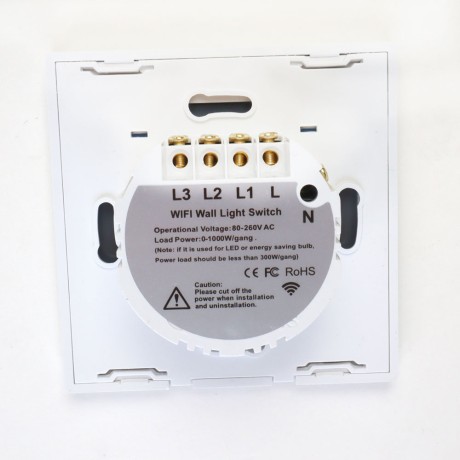 Умный сенсорный выключатель света WIFI+RF433 без нуля и с нулем Tuya с Алисой