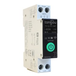 WIFI реле выключатель в Din-рейку с ваттметром 63A Tongou TO-Q-SY2-JWT