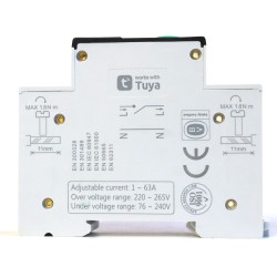 WIFI реле выключатель в Din-рейку с ваттметром 63A Tongou TO-Q-SY2-JWT