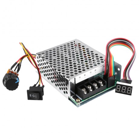 Регулятор оборотов ШИМ 40А, 10-55В (12, 24, 36, 48 В) в защитном корпусе с выносным потенциометром и реверсивной кнопкой