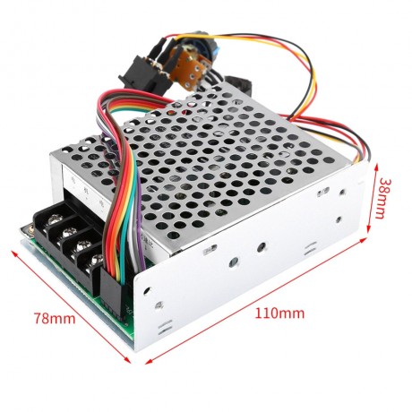 Регулятор оборотов ШИМ 40А, 10-55В (12, 24, 36, 48 В) в защитном корпусе с выносным потенциометром и реверсивной кнопкой