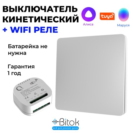 Беспроводной кинетический выключатель света RF 433 МГц Tuya Алиса