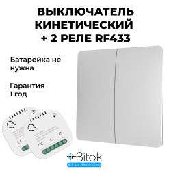 Беспроводной кинетический выключатель света RF 433 МГц Tuya Алиса