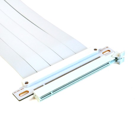 Райзер PCIE 4.0 x16 x16 на шлейфе гибкий белый