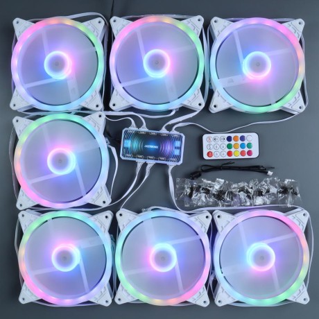 Вентиляторы ARGB 140 мм управляемые c подсветкой белые