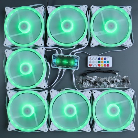 Вентиляторы ARGB 140 мм управляемые c подсветкой белые