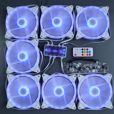Вентиляторы ARGB 140 мм управляемые c подсветкой белые