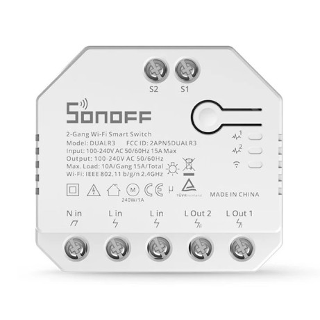 Sonoff DualR3 - WIFI реле 2-канальное с измерением мощности