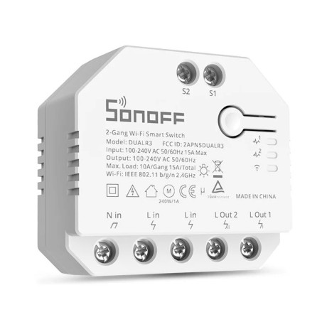 Sonoff DualR3 - WIFI реле 2-канальное с измерением мощности