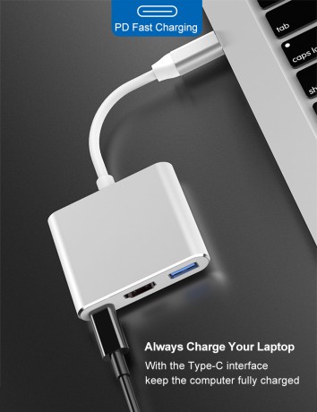 Переходник USB Type-C на HDMI 4K + USB 3.0 + PD до 100 Ватт