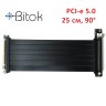 Райзер PCIE 5.0 x16 x16 на шлейфе гибкий черный