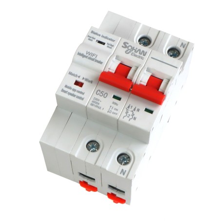 Wifi автоматический выключатель в Din-рейку для Ewelink SONOFF 2p 50A двухполюсной