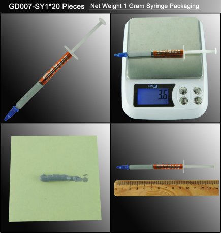 Термопаста GD007 шприц 1 грамм 6.8 Вт/(м*К)