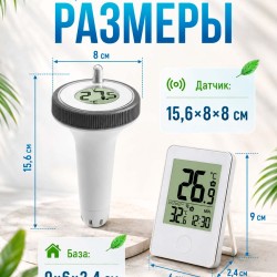 Термометр для бассейна с базой