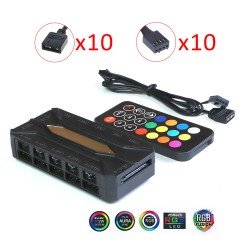 Контроллер для синхронизации вентиляторов с матплатой ARGB 5В 3пин и RGB 4пин