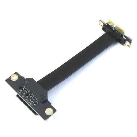 Райзер PCIE 3.0 x1 x1 на шлейфе гибкий черный
