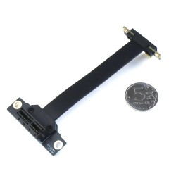 Райзер PCIE 3.0 x1 x1 на шлейфе гибкий черный