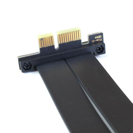 Райзер PCIE 4.0 x1 x1 на шлейфе гибкий черный