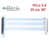 Райзер PCIE 5.0 x16 x16 на шлейфе гибкий белый