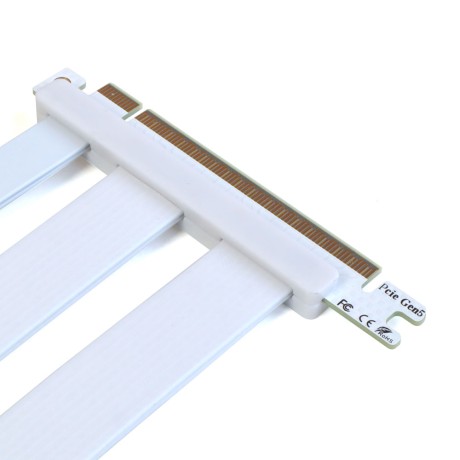 Райзер PCIE 5.0 x16 x16 на шлейфе гибкий белый