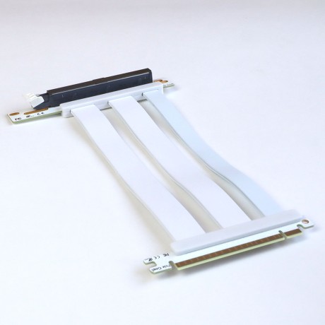 Райзер PCIE 5.0 x16 x16 на шлейфе гибкий белый