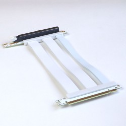 Райзер PCIE 5.0 x16 x16 на шлейфе гибкий белый