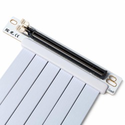 Райзер PCIE 5.0 x16 x16 на шлейфе гибкий белый