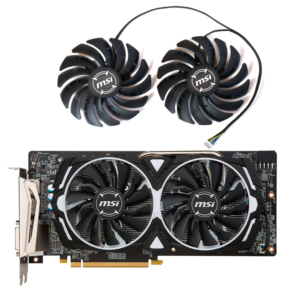Вентиляторы для видеокарт MSI 95 мм 1060 1070 1080 470 480 570 580 ...