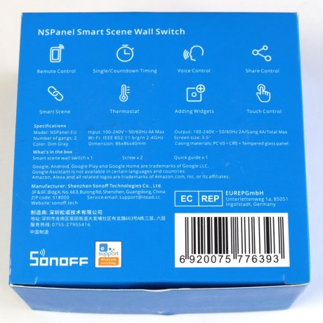 Sonoff NSPanel панель управления умным домом Ewelink