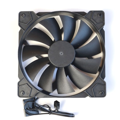 Вентилятор 140 мм тихий 1000 об/мин, 0.14А, 3 пин + Молекс 4 пин