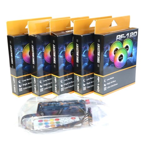 Вентиляторы ARGB 120 мм управляемые c подсветкой черные