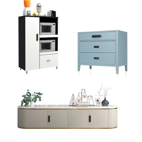 Замок для шкафа, комода с отпечатком пальца и кодом