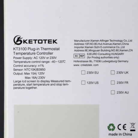 Терморегулятор термостат с датчиком температуры Bitok T01