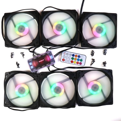 Вентиляторы ARGB низкопрофильные 12020 управляемые 120 мм c подсветкой черные
