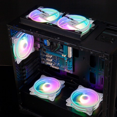 Вентиляторы ARGB 120 мм управляемые c подсветкой белые