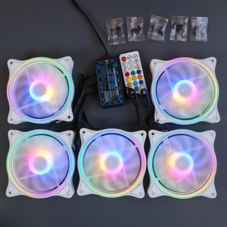 Вентиляторы ARGB 120 мм управляемые c подсветкой белые