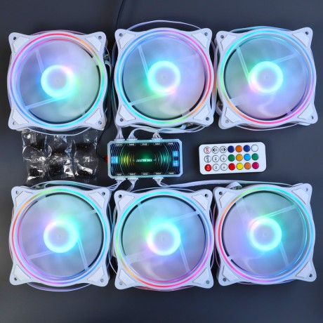 Вентиляторы ARGB 120 мм управляемые c подсветкой белые