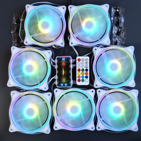 Вентиляторы ARGB 120 мм управляемые c подсветкой белые