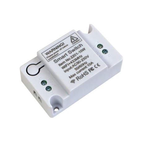 Беспроводной выключатель света RF 433 МГц 220В  Smart life с молнией