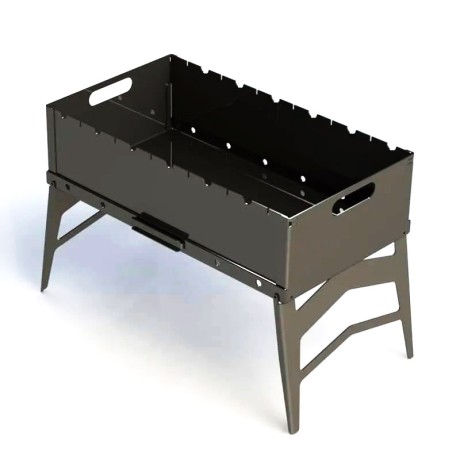 Мангал складной, сталь 1.5мм, с ручкой, большой многоразовый (на 3-5 человек)